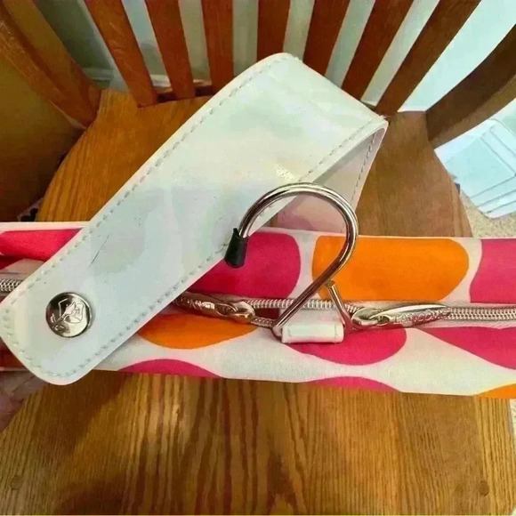 🌈 6/$60, Lancôme White Pink Orange Toiletry Bag Hanger 7” H x 10” W - Picture 6 of 10